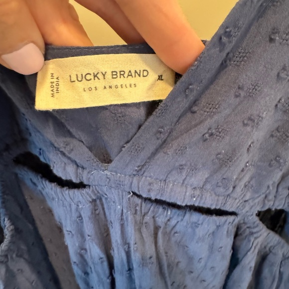 Blue Sleeveless Maxi Dress - slits at chest - Picture 6 of 8